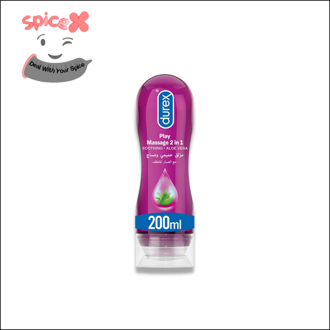 Durex Play Massage 2-In-1 Intimate Lube & Massage Gel, Aloe Vera, 200ml